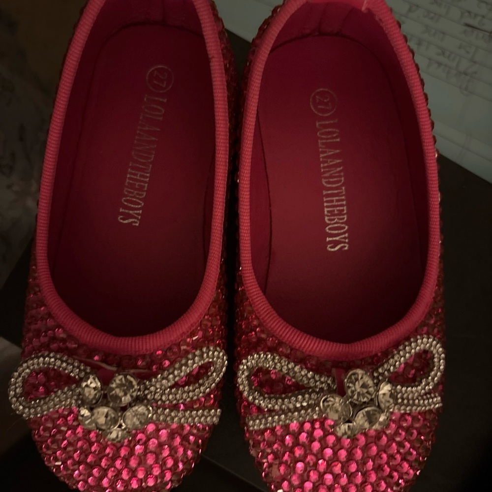 Girls' Pink Sequin Ballet Flats